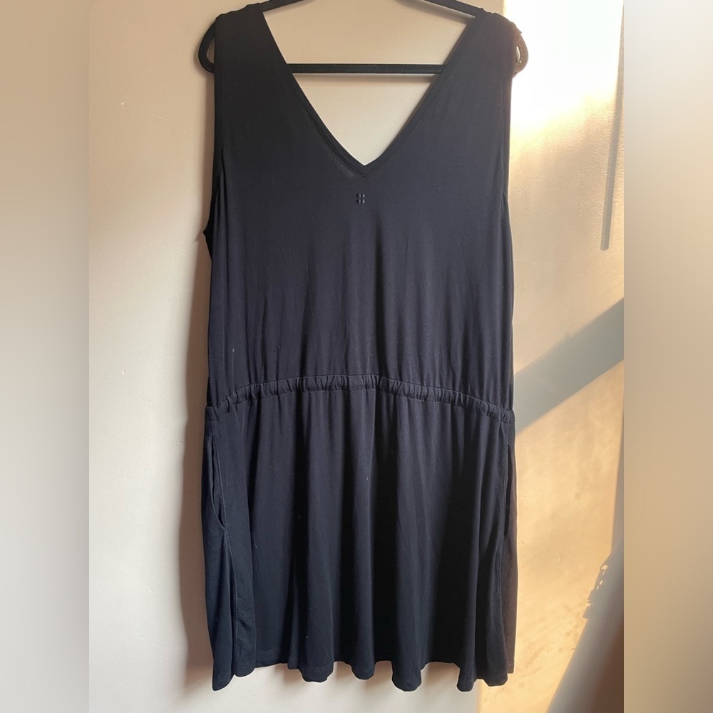 Sweaty Betty Take is easy drawstring waist dress in black size 16 - Picture 6 of 10